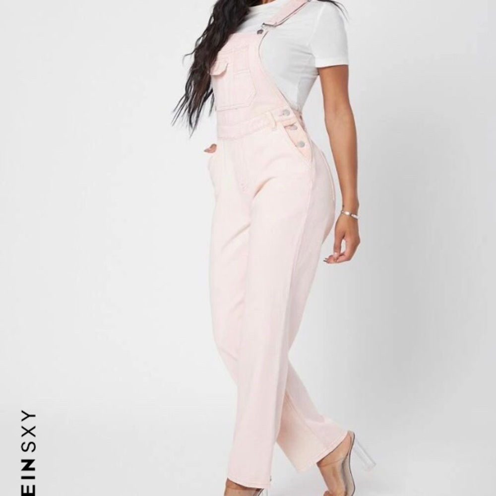 Pink Denim Overalls